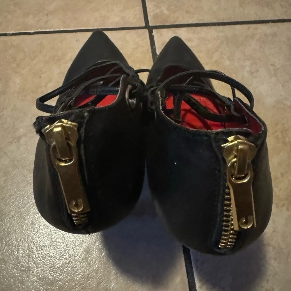 CHARLES JOURDAN PARIS Leather Corset Style Heels